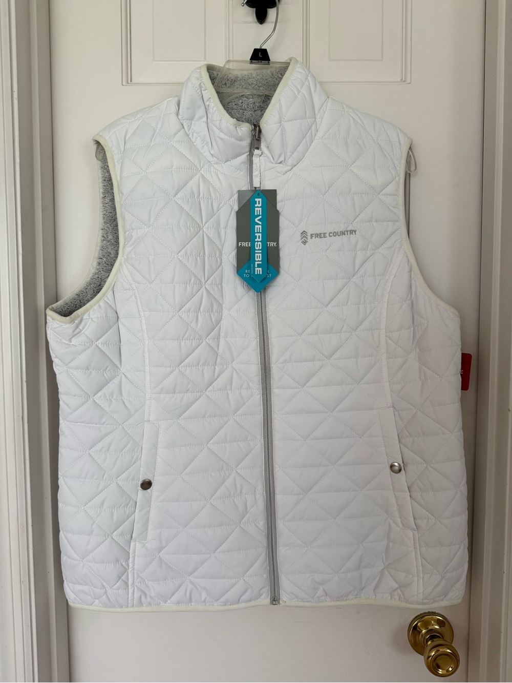 Free Country White Quilted Reversible Women's Vest